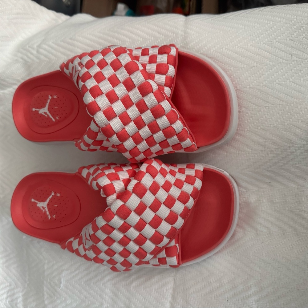 Jordan Checkered Red and White Sandals
